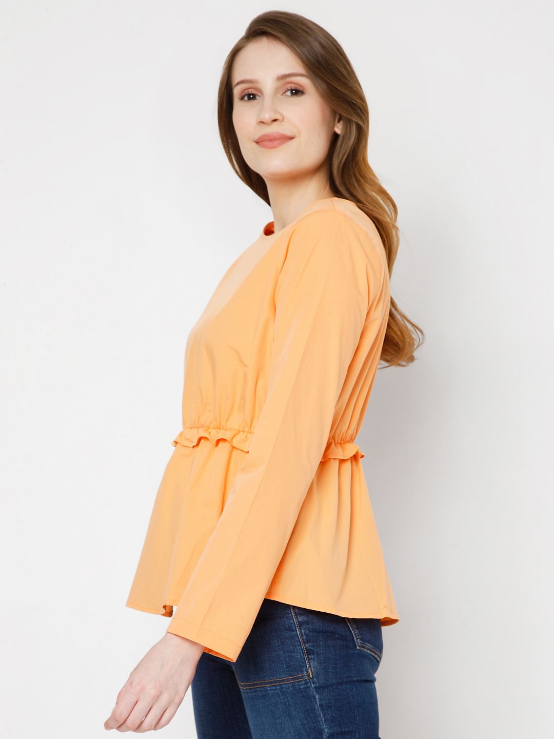 Orange Peplum Top