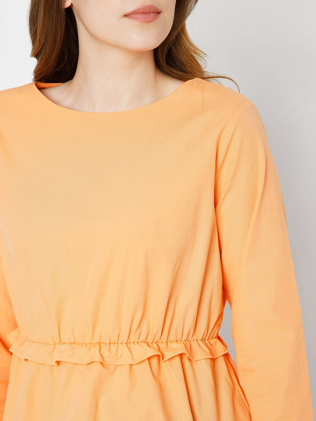 Orange Peplum Top