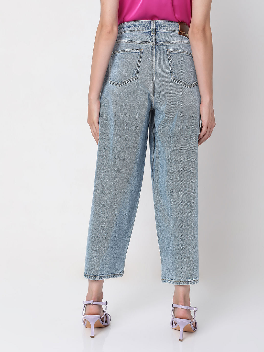 Blue Pearl Studded Zoey Wide-Leg Jeans