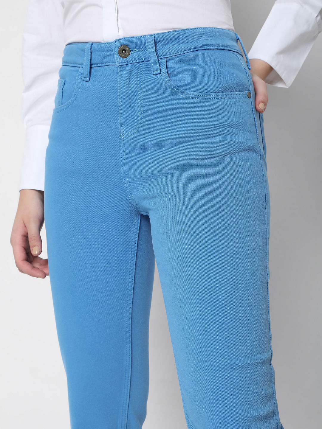 Blue High Waist Jade Straight Fit Jeans