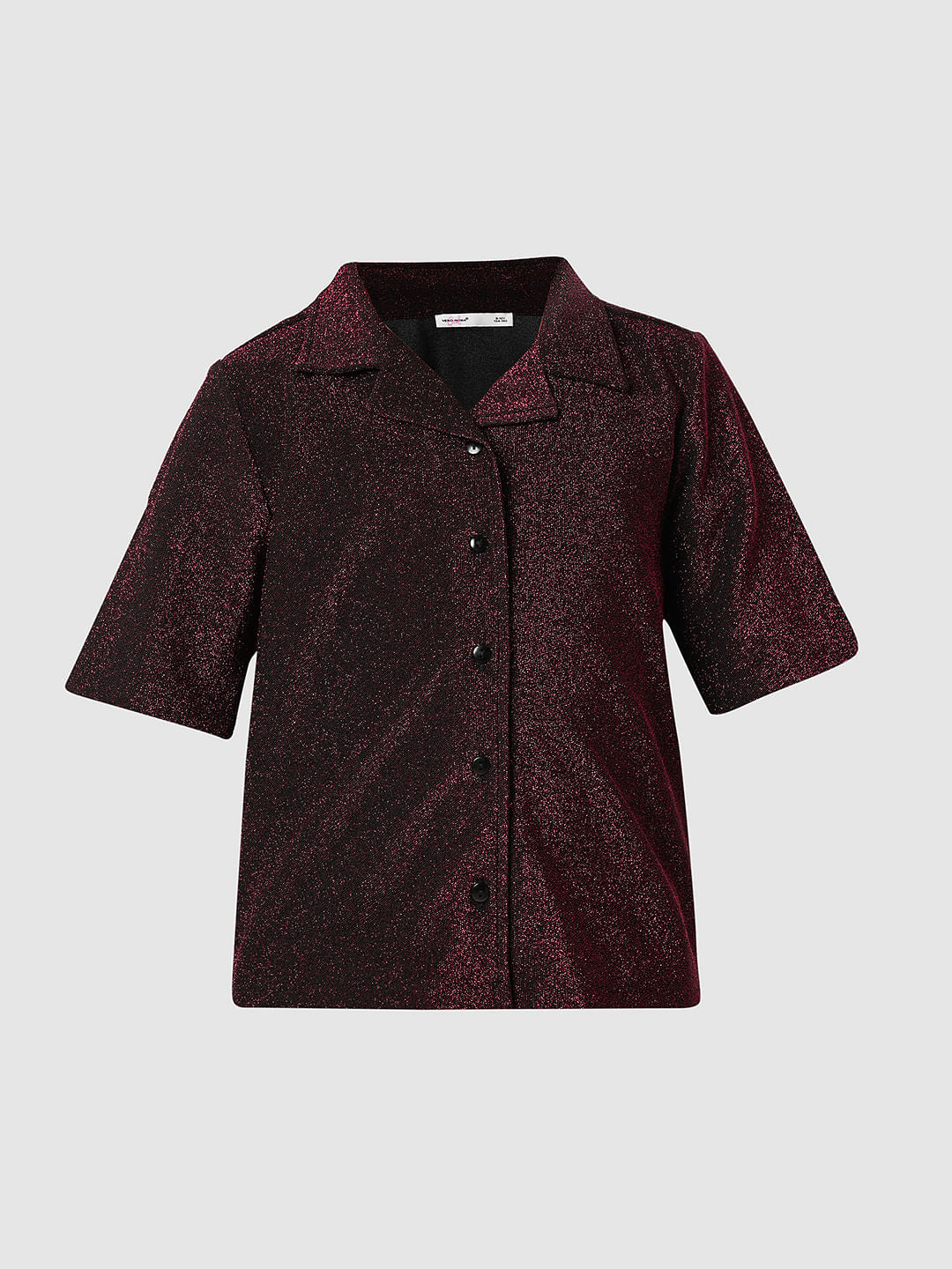 Maroon Shimmer Co-Ord Set Shirt