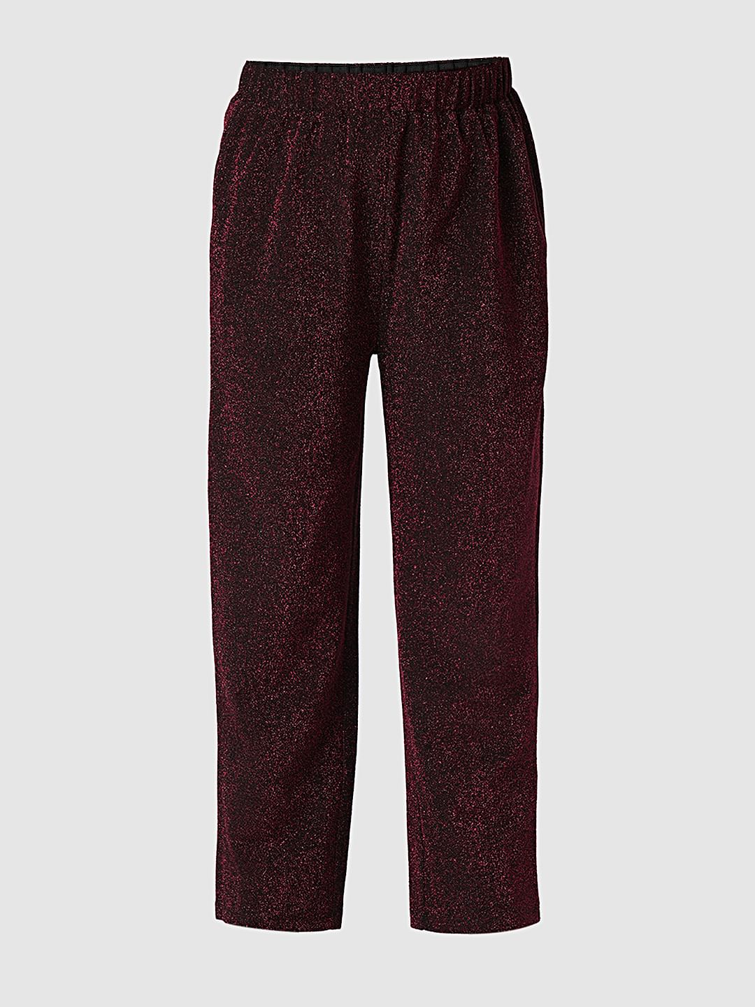 Maroon Shimmer Co-Ord Set Pants
