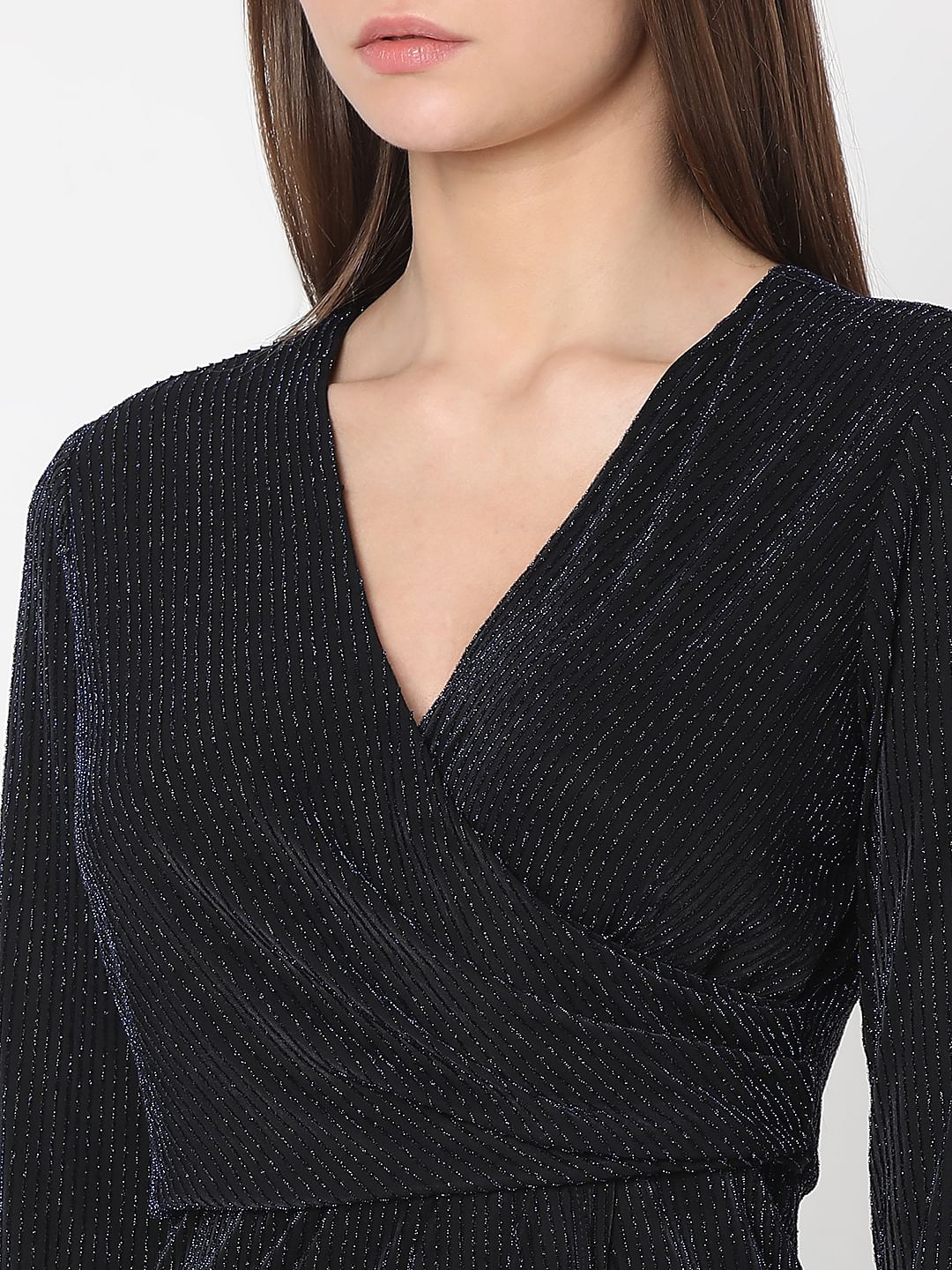 Navy Blue Shimmer Midi Dress