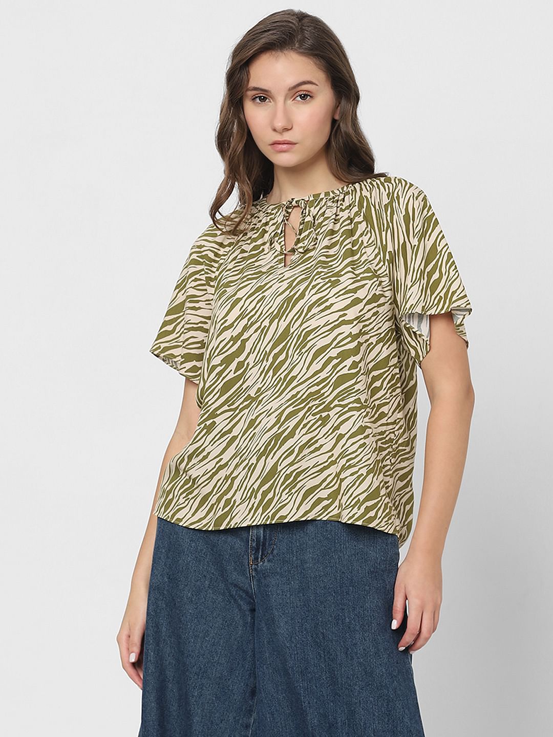Green Printed Top