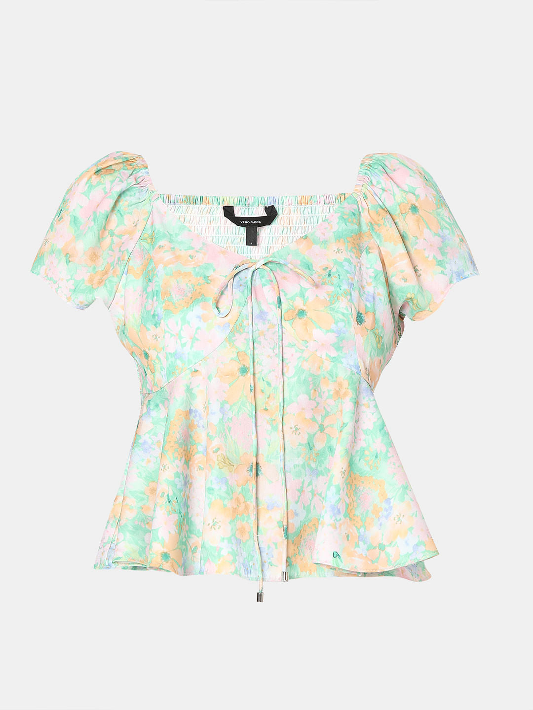 Green Floral Printed Top