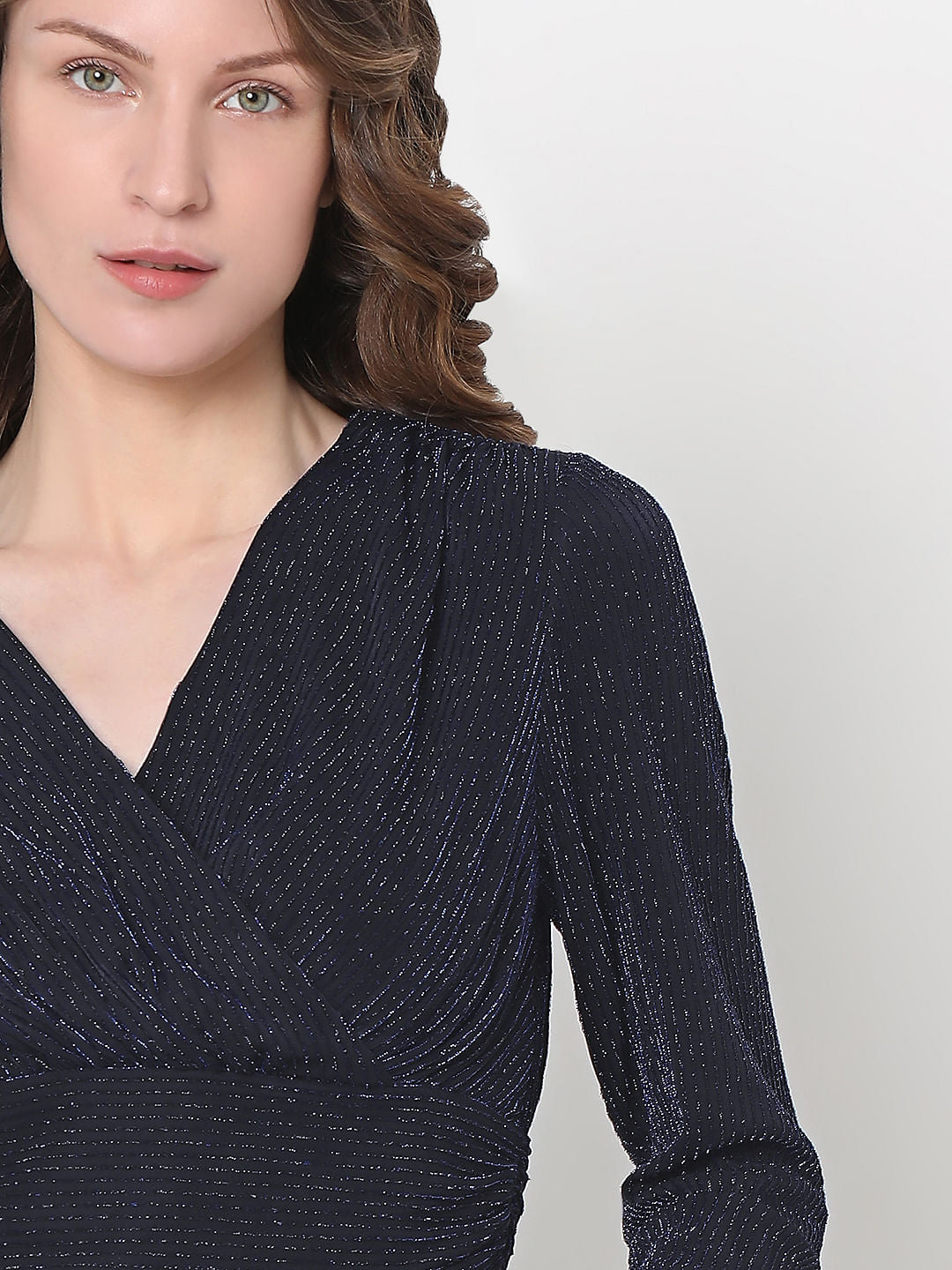 Dark Blue Shimmer Cropped Top