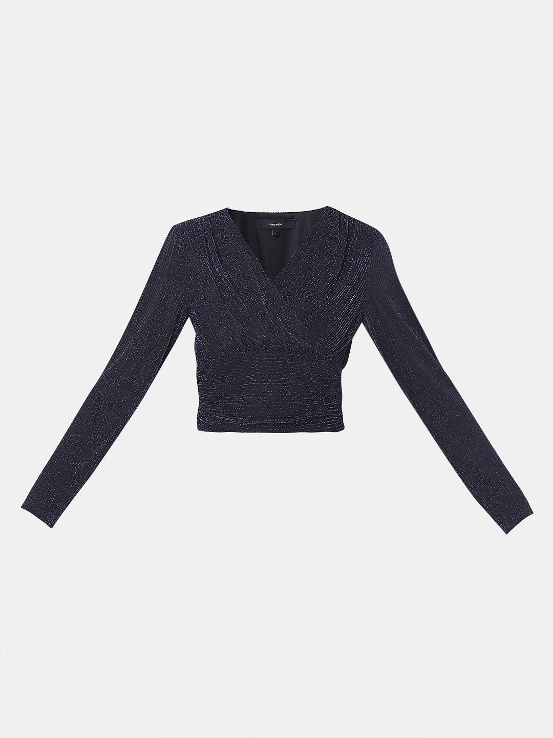 Dark Blue Shimmer Cropped Top