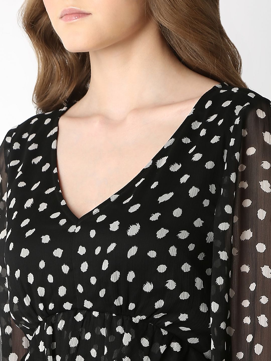 Black Polka Dot Midi Dress