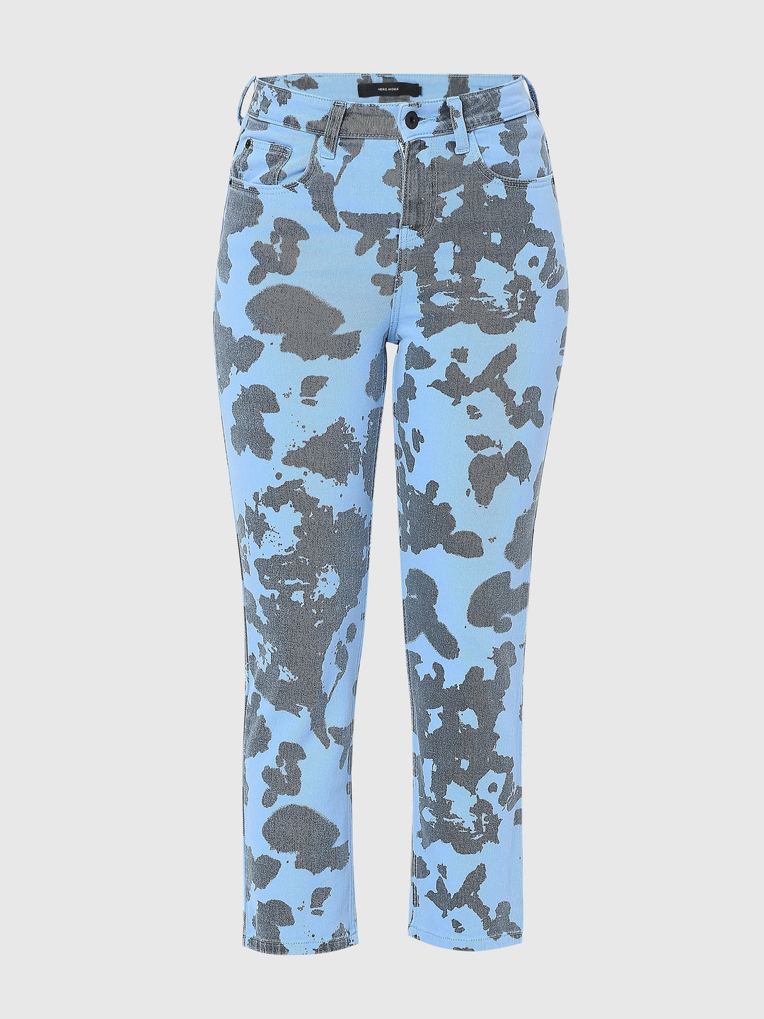 Blue Printed High Waist Wendy Skinny Jeans