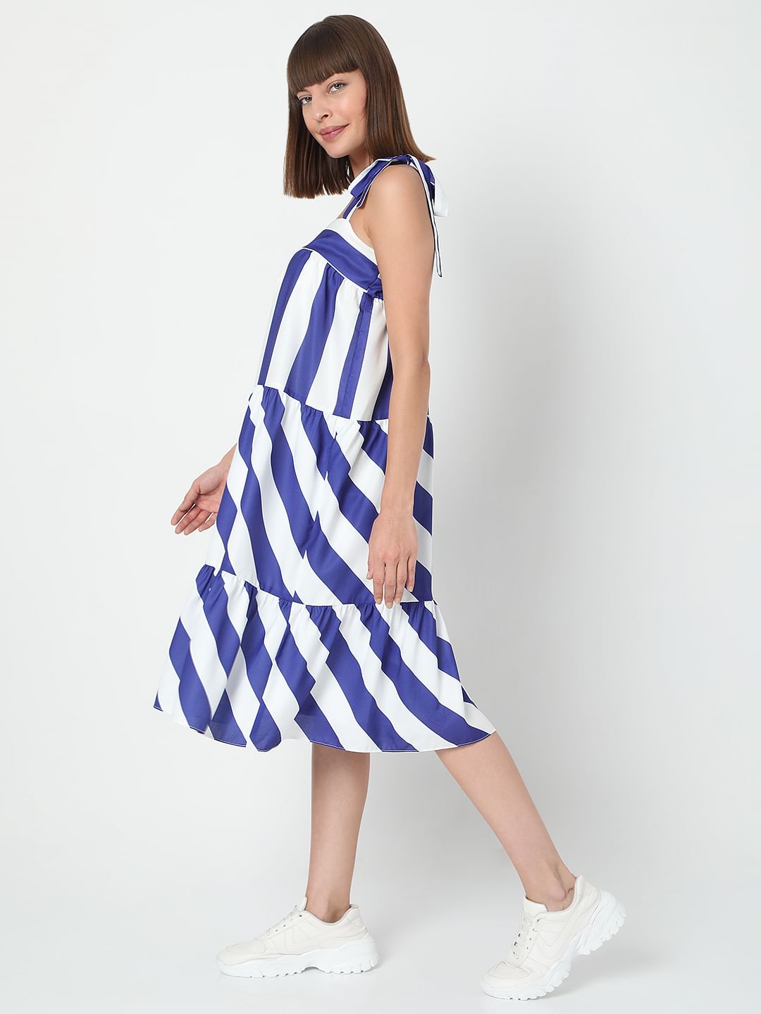 White Striped Shift Dress