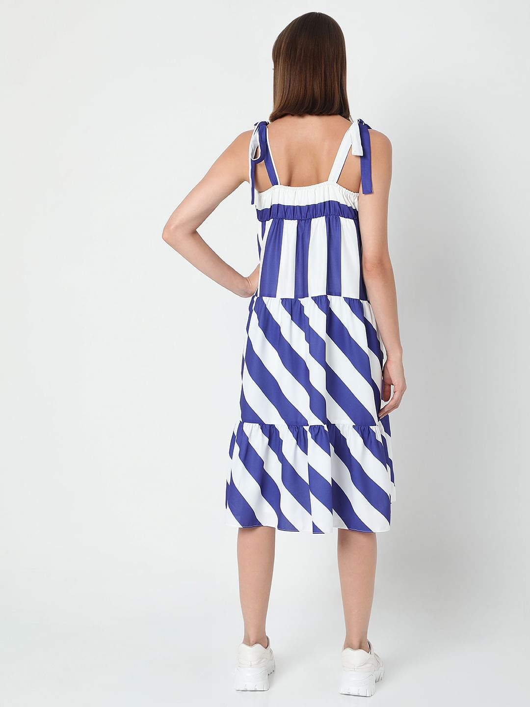 White Striped Shift Dress