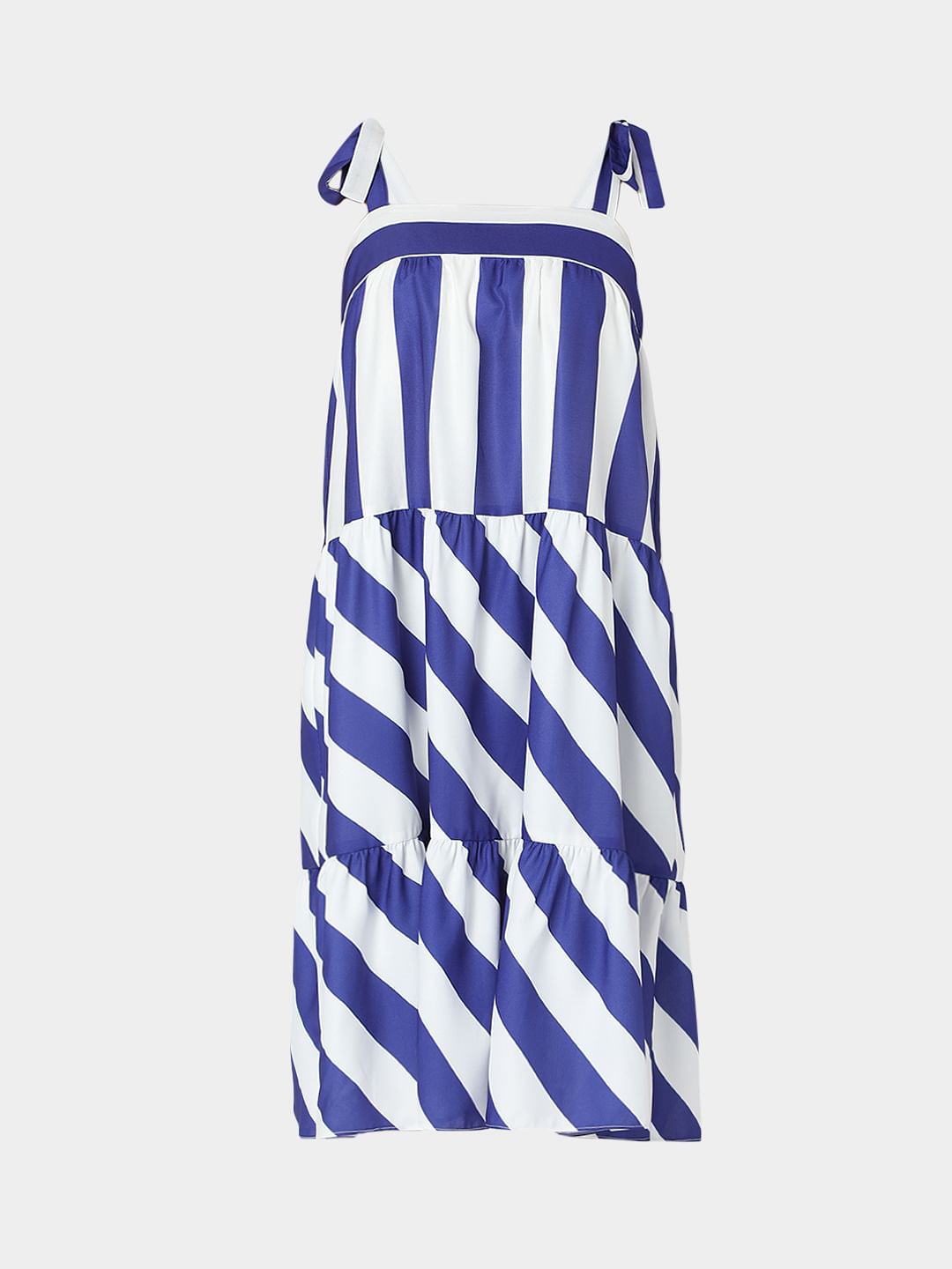 White Striped Shift Dress
