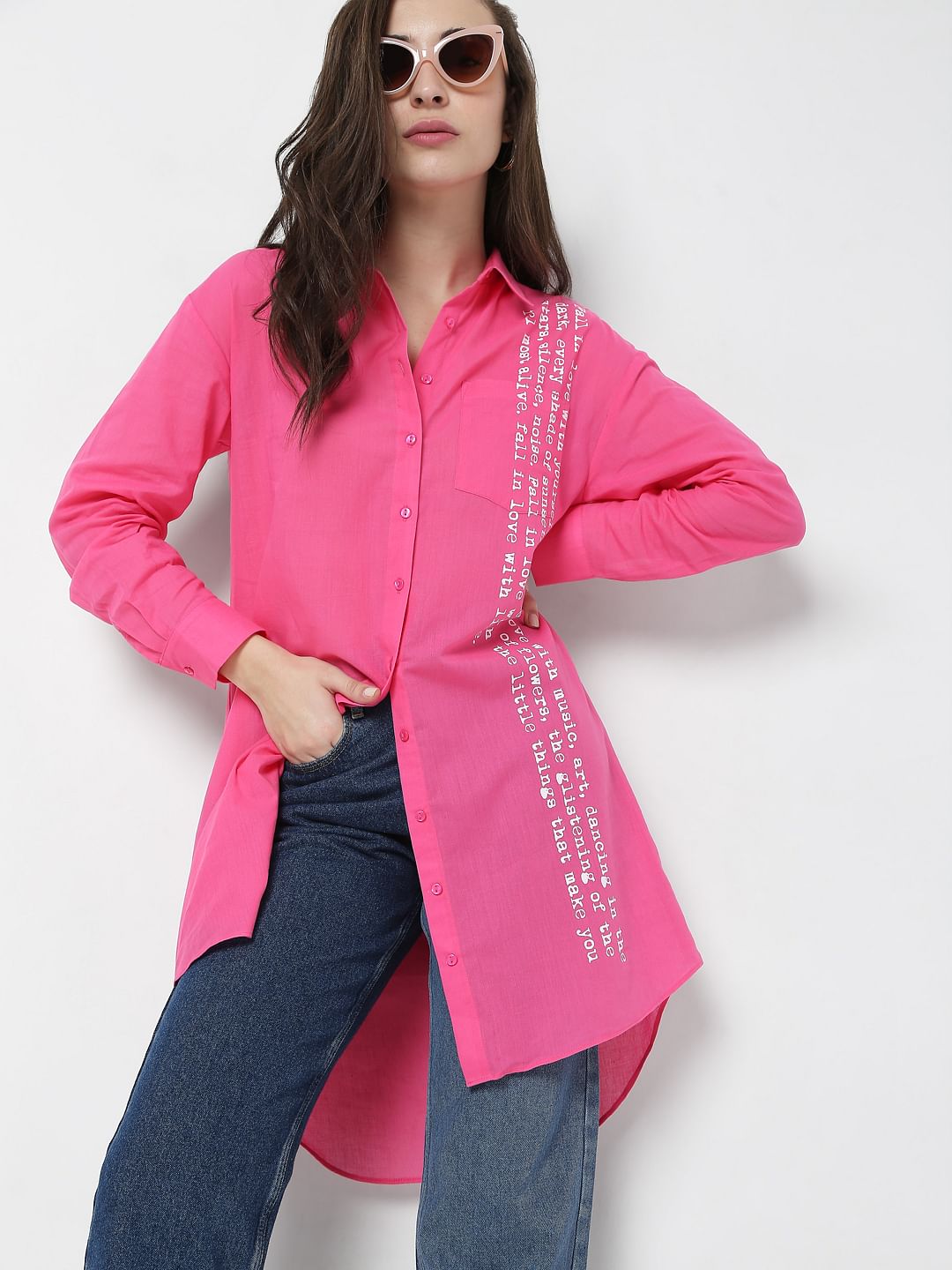 Pink High-Low Shirt