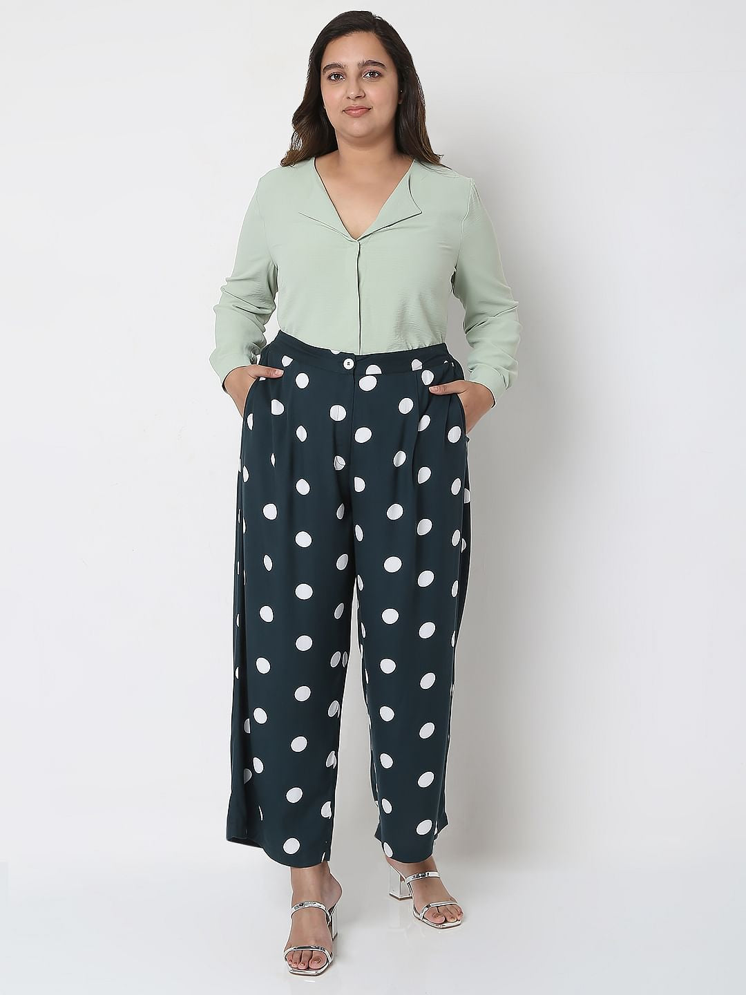 Curve Blue Polka Dot Pants