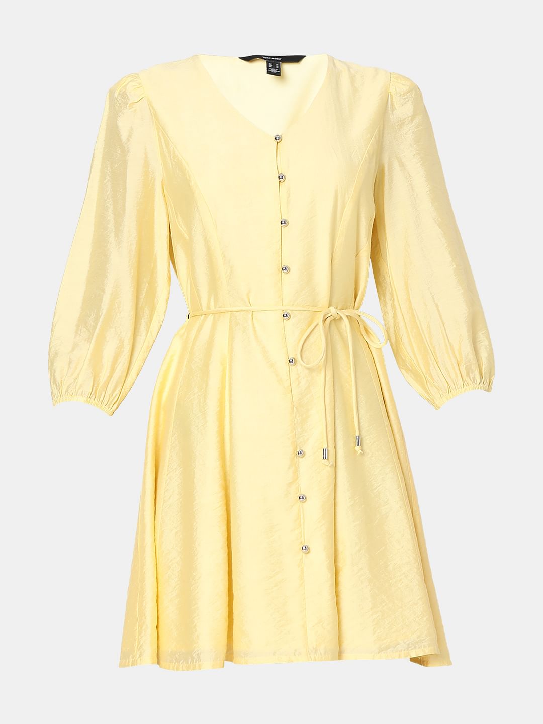 Yellow Fit & Flare Mini Dress