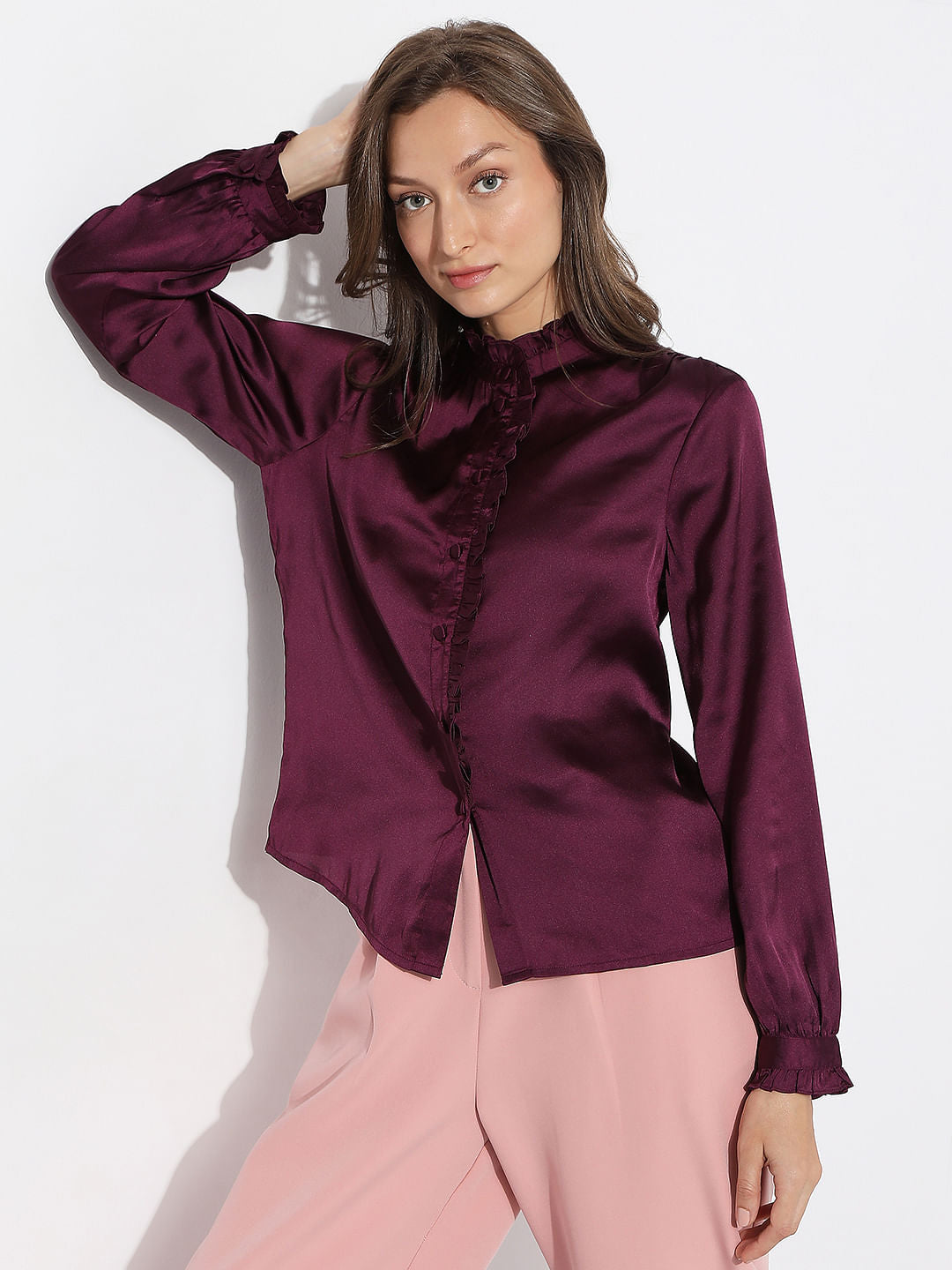 Dark Purple Satin Top