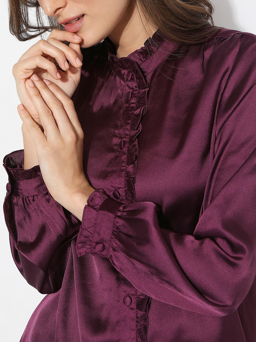Dark Purple Satin Top