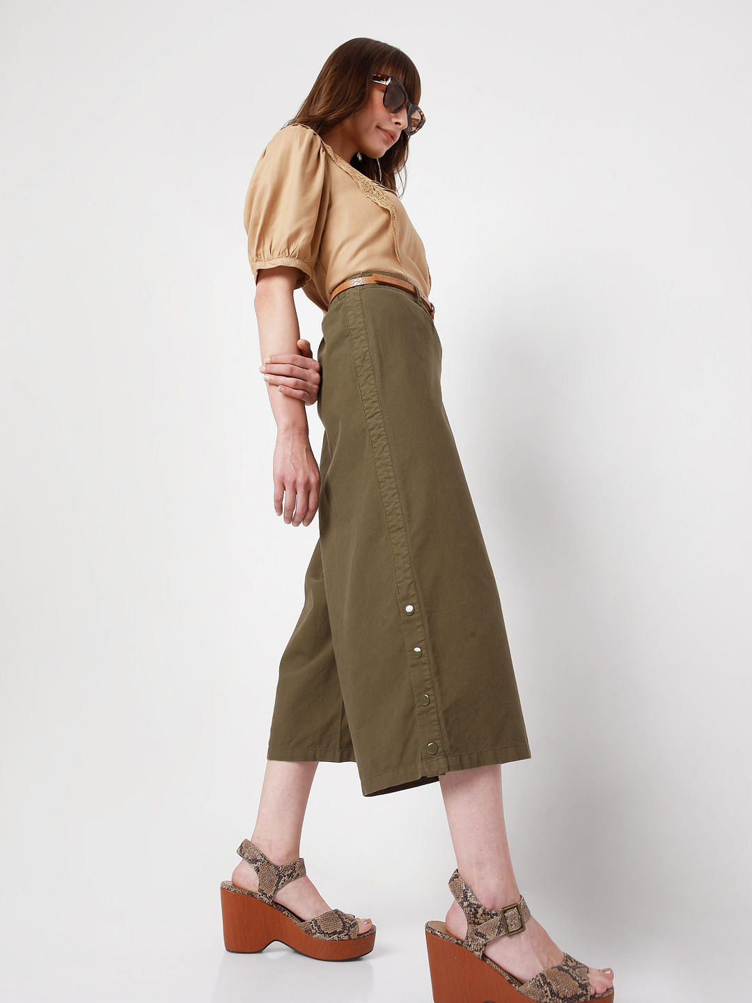 Green Wide Leg Pants
