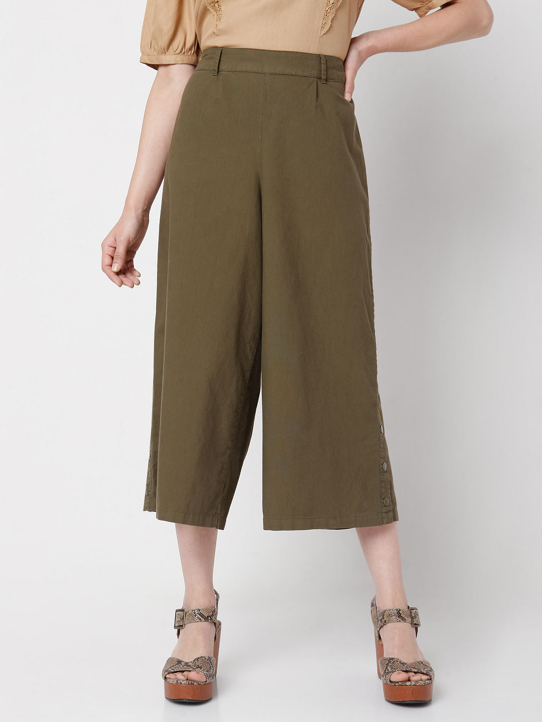 Green Wide Leg Pants