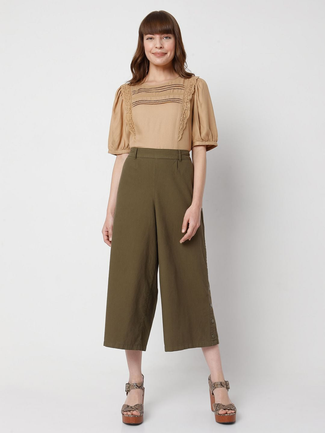 Green Wide Leg Pants