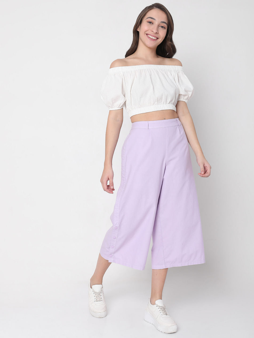 Purple Wide Leg Pants