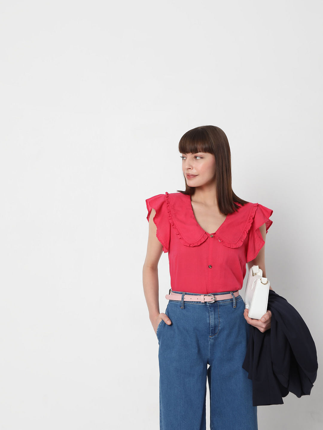 Pink Peter Pan Collar Top