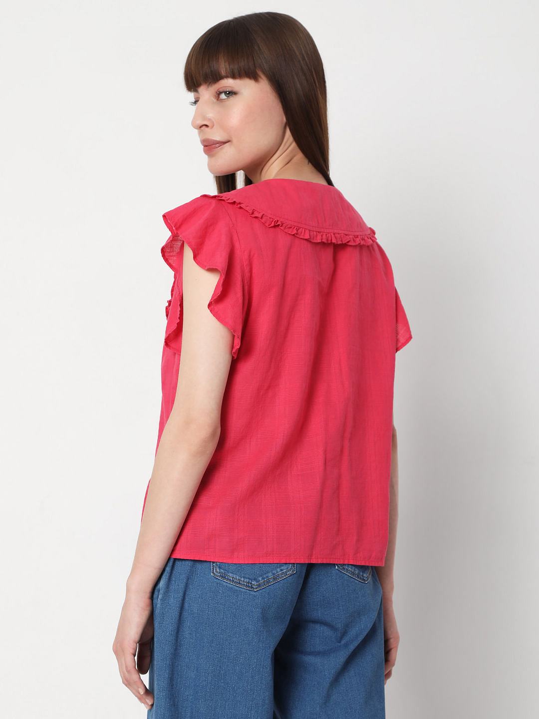 Pink Peter Pan Collar Top