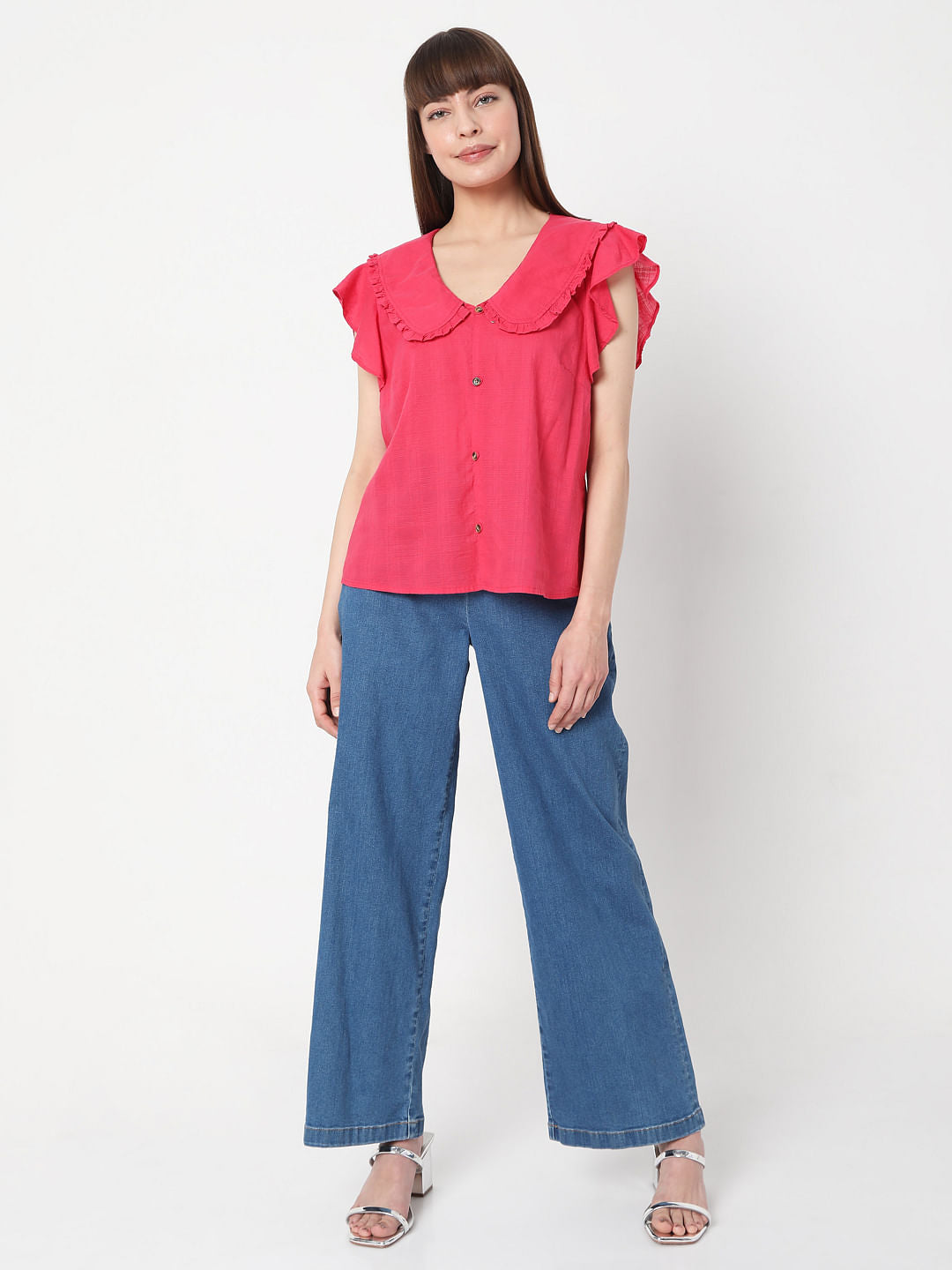 Pink Peter Pan Collar Top