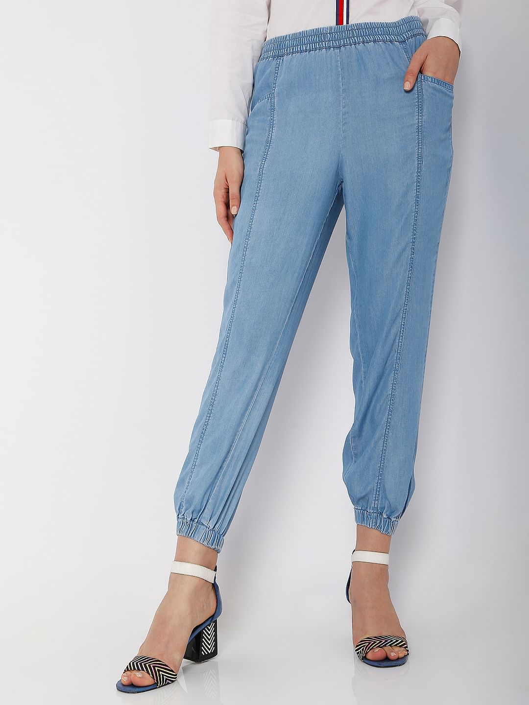Blue Utility Cargo Denim Pants