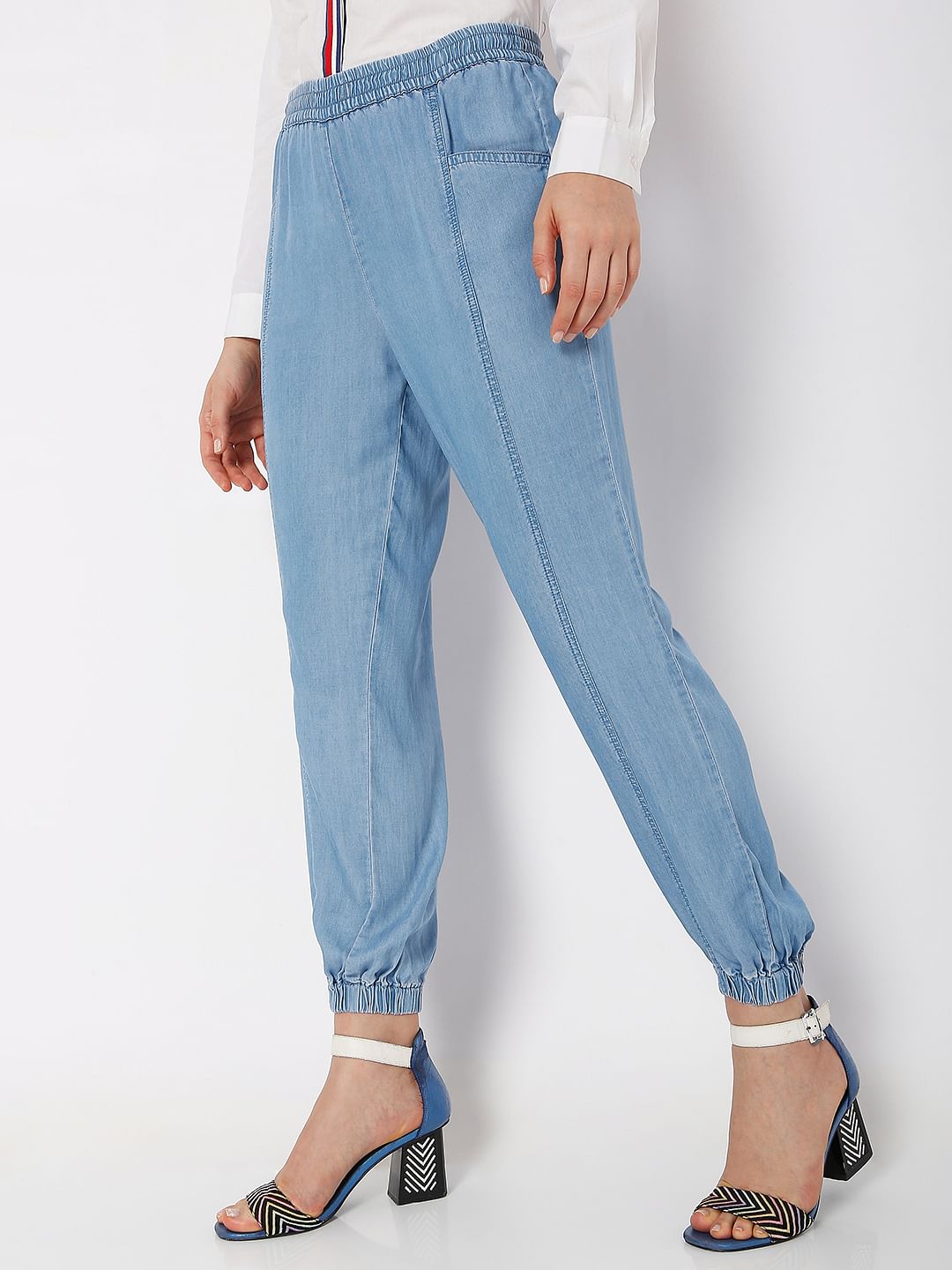 Blue Utility Cargo Denim Pants