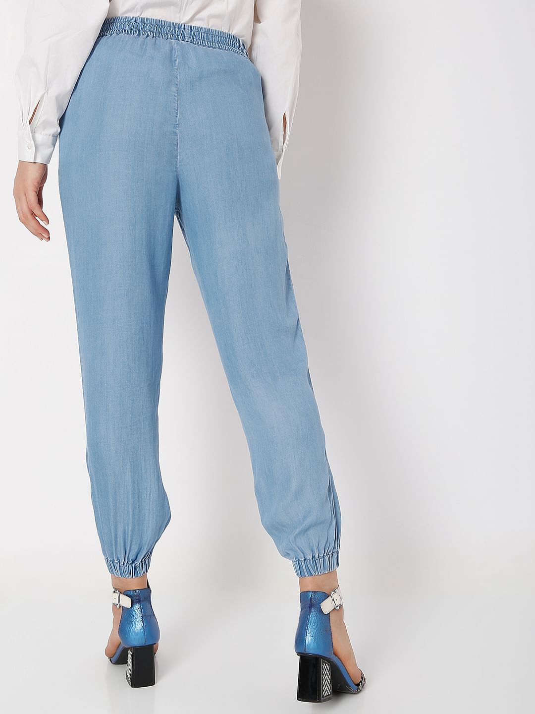 Blue Utility Cargo Denim Pants