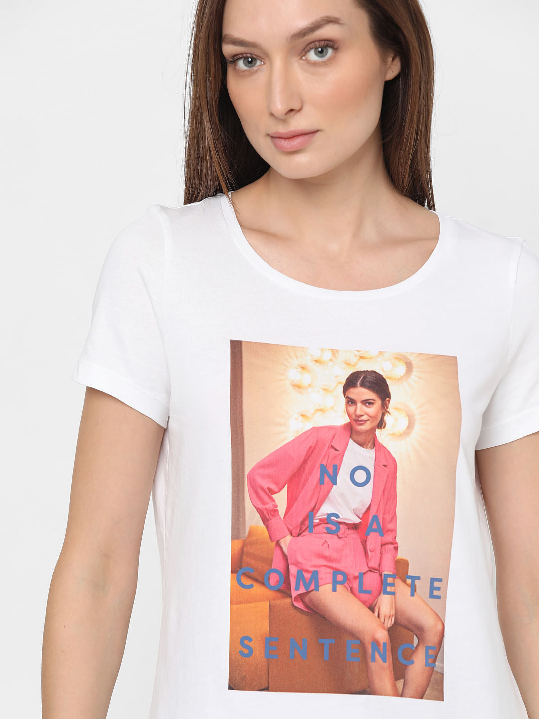 White Graphic Print T-Shirt