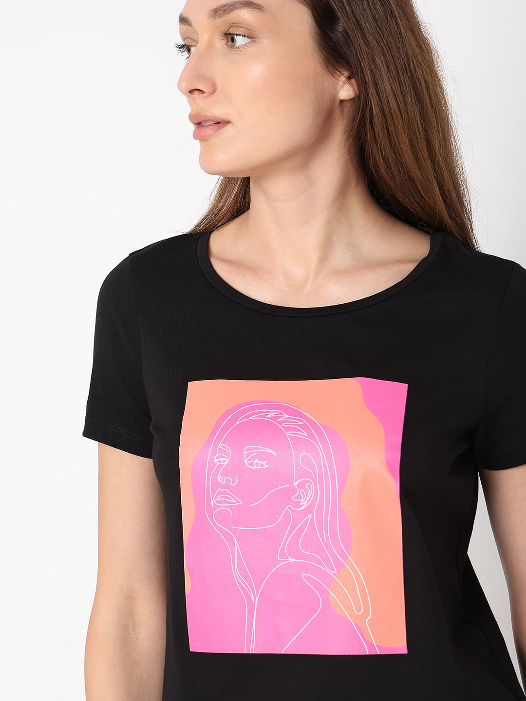 Black Graphic Print T-Shirt