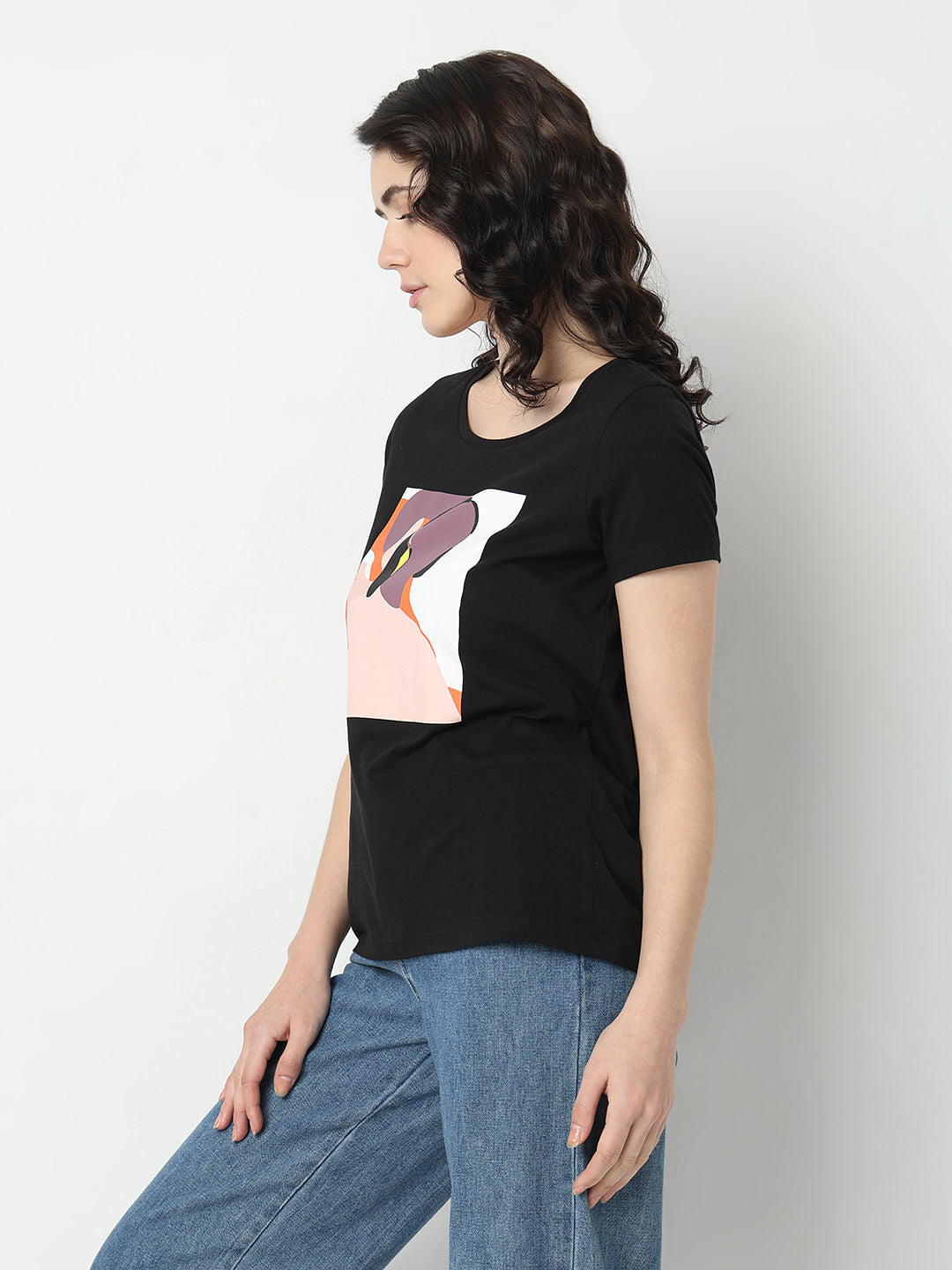 Black Graphic Print T-Shirt