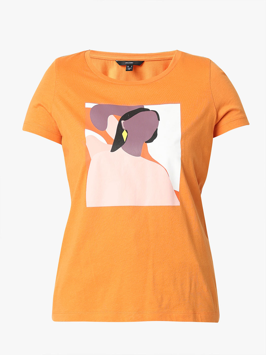 Orange Graphic Print T-Shirt