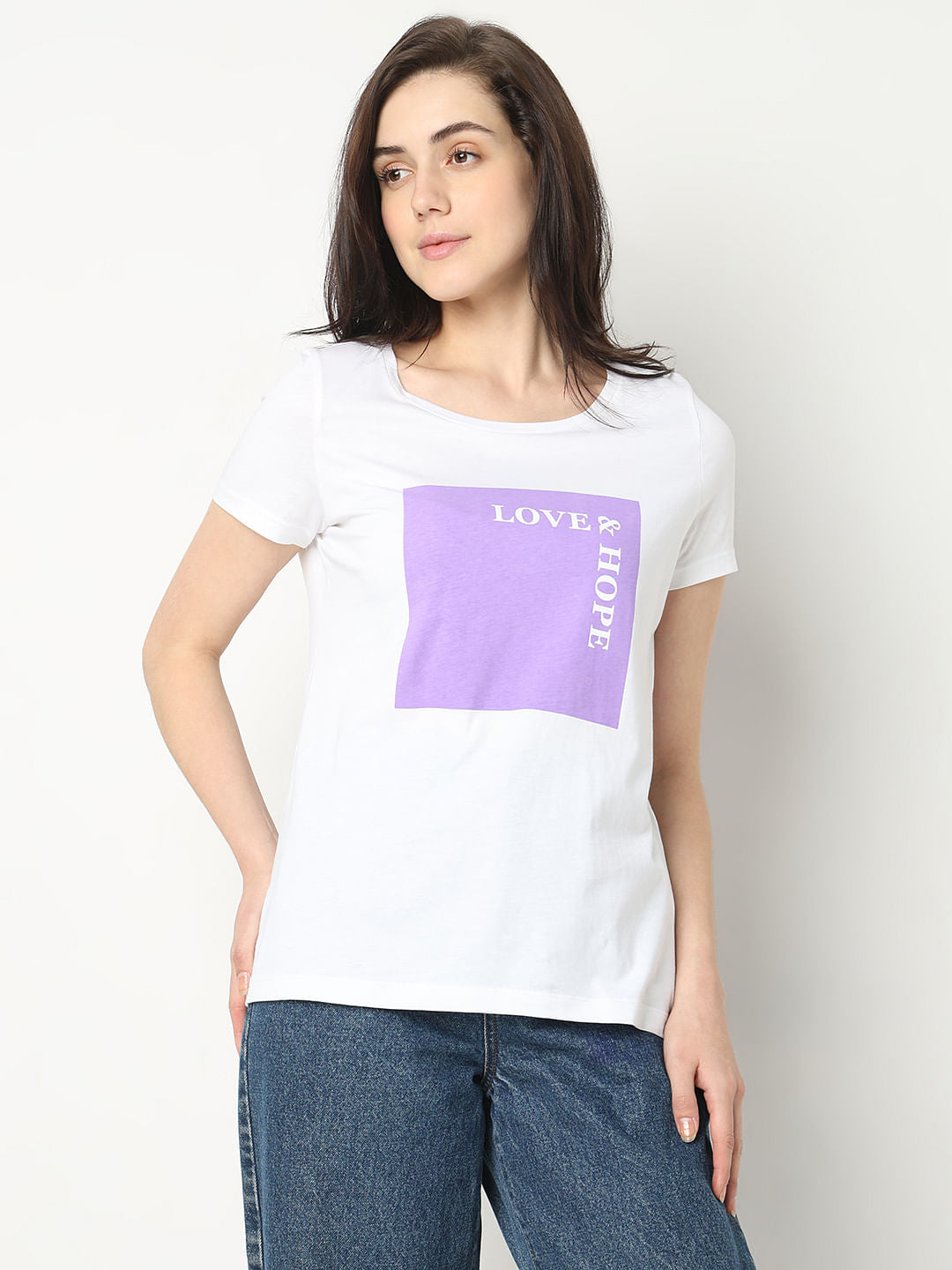 White Graphic Print T-Shirt