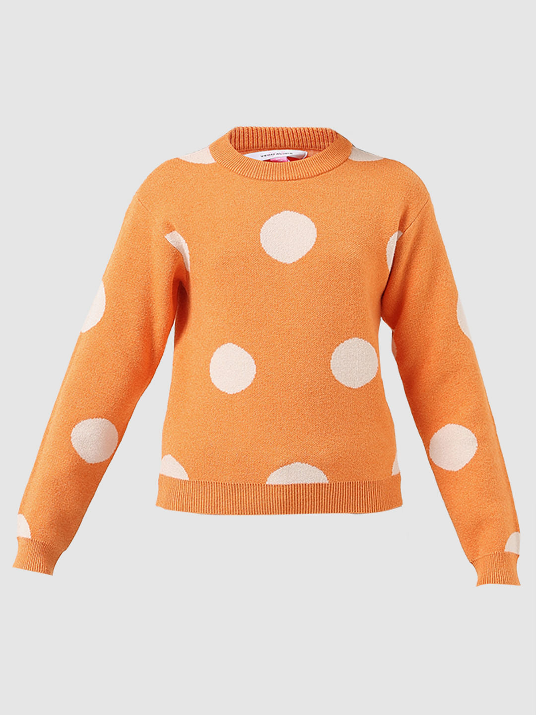 Girl Orange Polka Dot Pullover