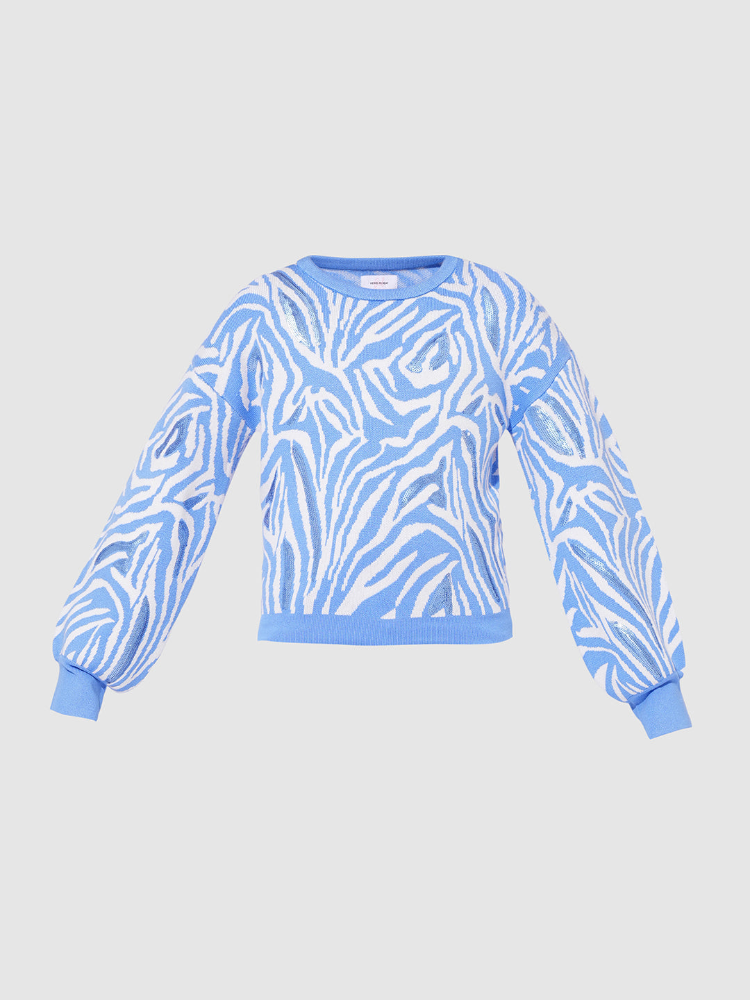 GIRLs Blue Zebra Print Pullover