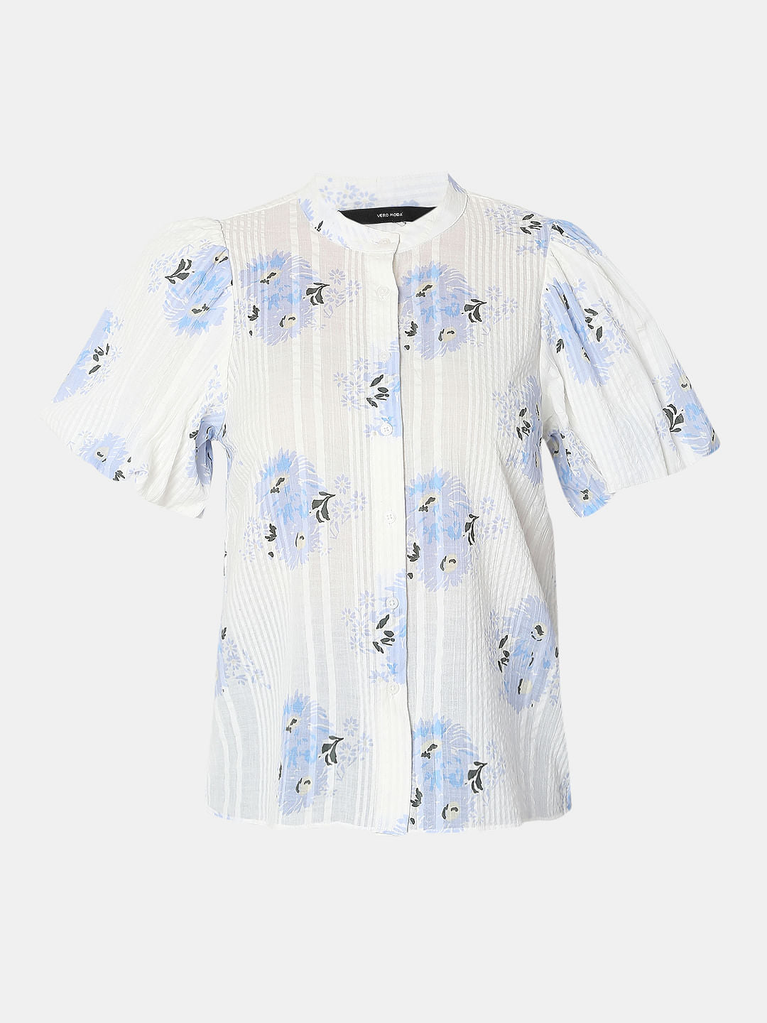 White Floral Print Shirt