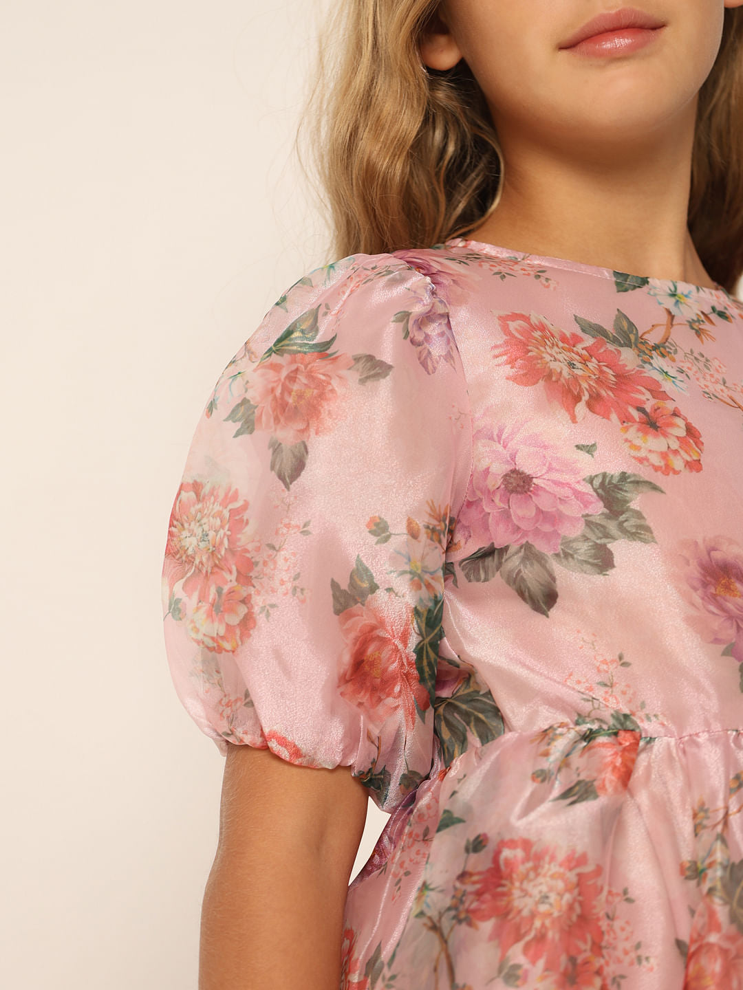 Lilac Floral Organza Dress