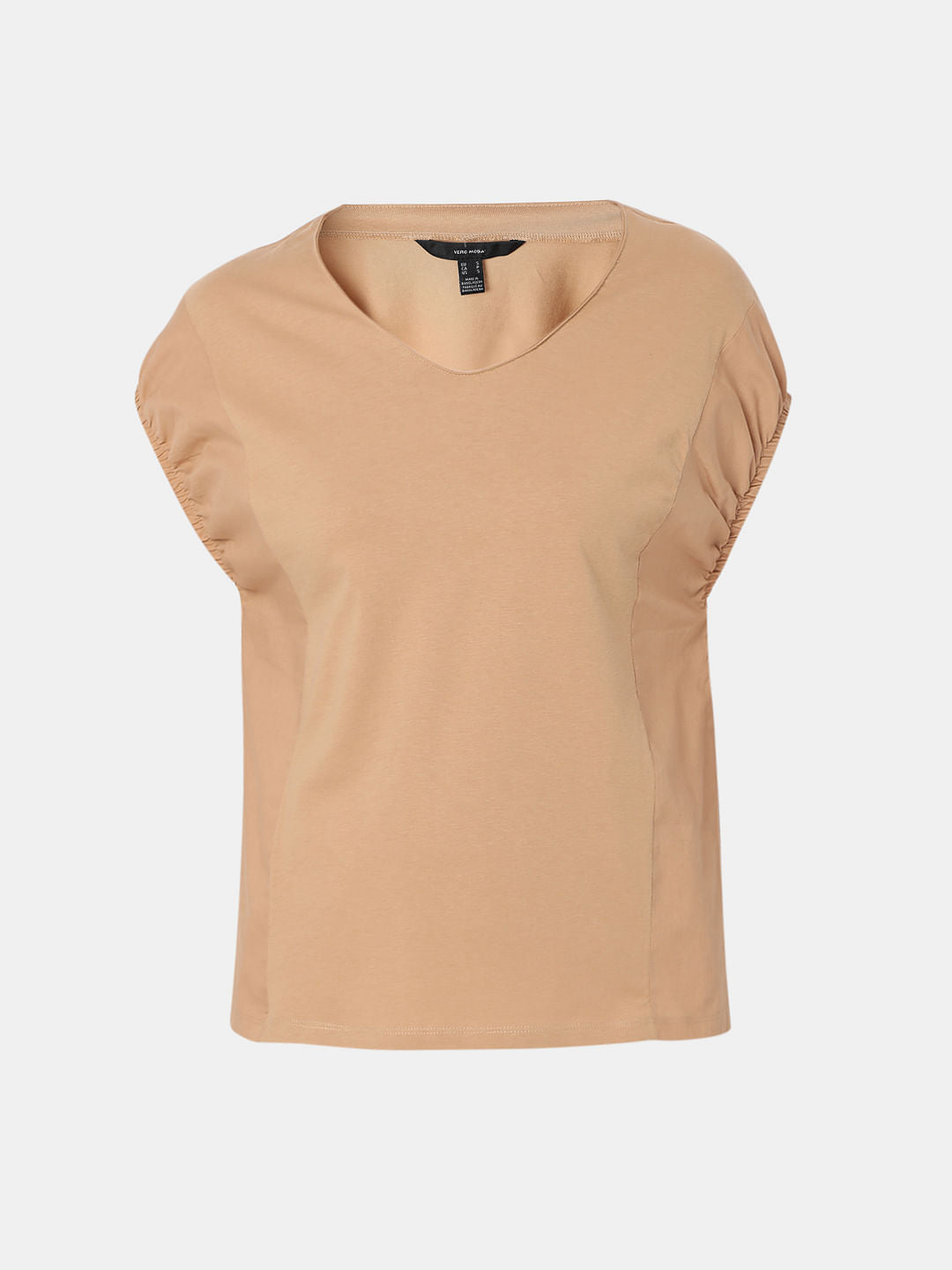 Tan V-Neck Top