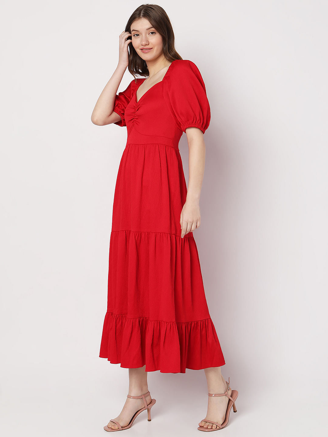 Red Tiered Maxi Dress