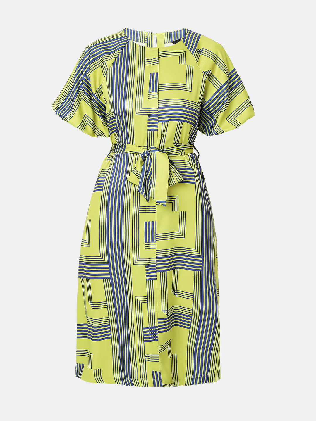 Green Printed Midi Dress