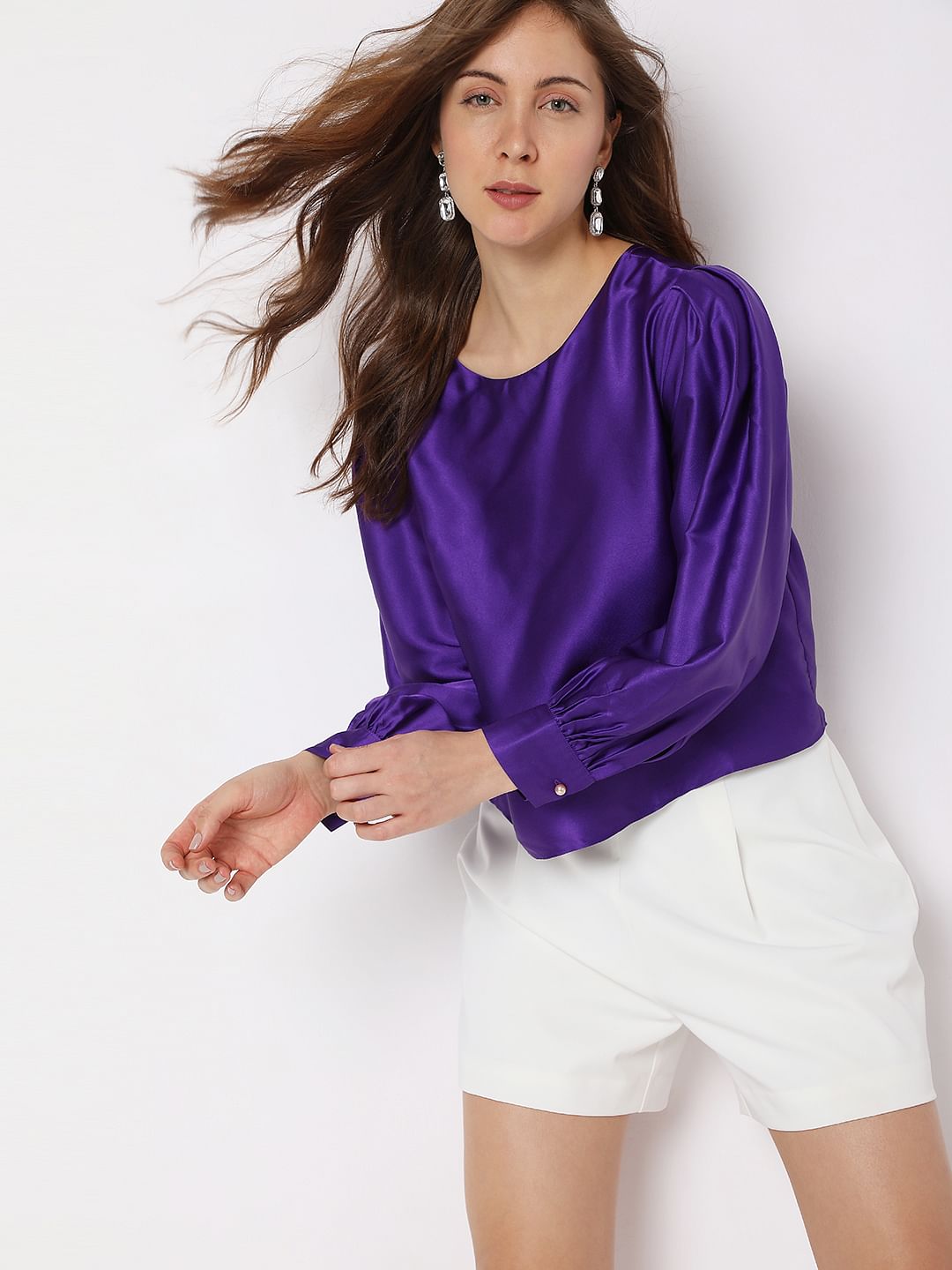 Purple Satin Top