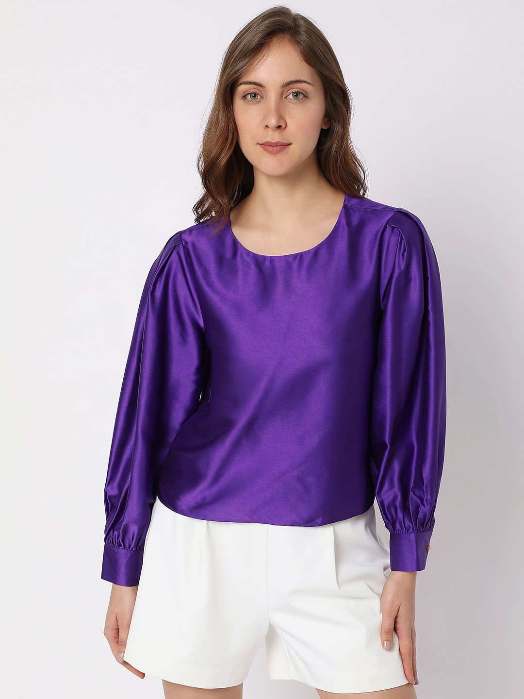 Purple Satin Top