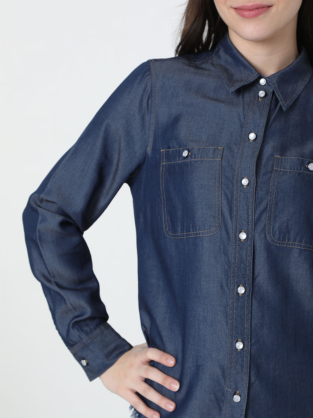 Dark Blue Denim Shirt