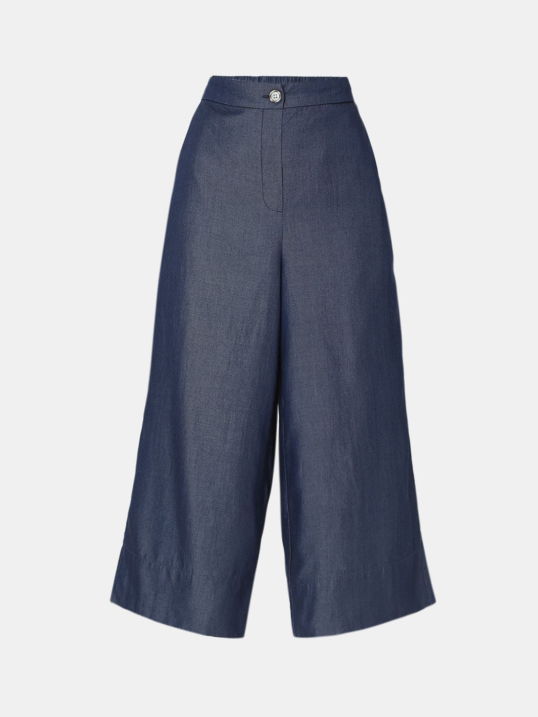 Blue Mid Rise Denim Culottes