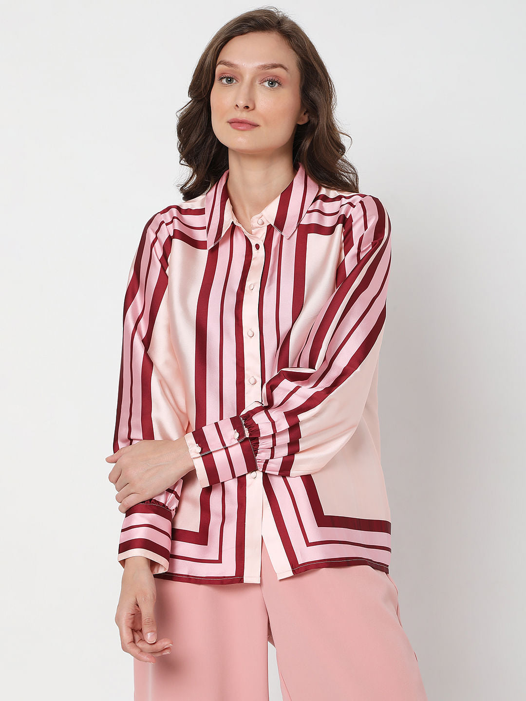 Pink Colourblocked Shirt