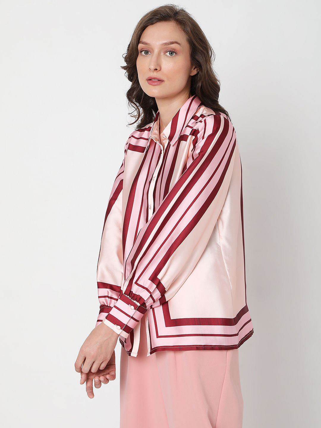 Pink Colourblocked Shirt