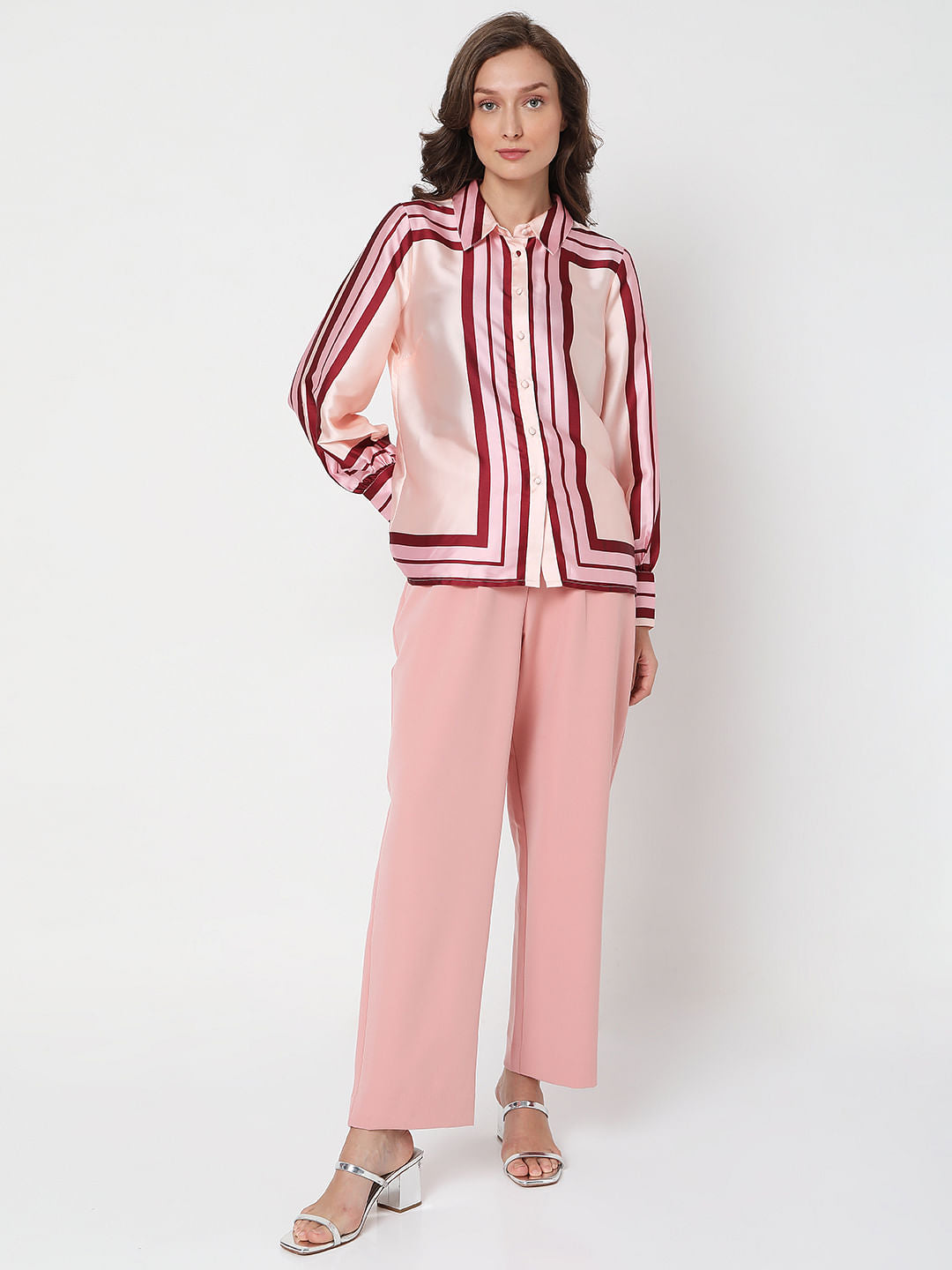 Pink Colourblocked Shirt